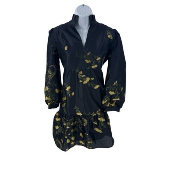 Tuckernuck | NEW Navy Jasmine Vine Jacquard Formal Palmerston Dress Size M - Picture 4 of 10
